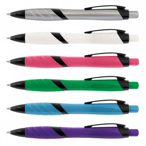 trends-collection-borg-plastic-pen-108043-silver-pink-purple-dark-green-light-blue-white
