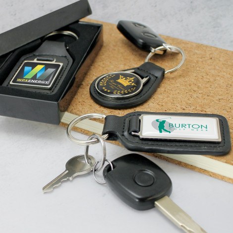 Baron Leather Key Ring - Square - Uniforms and Workwear NZ - Ticketwearconz