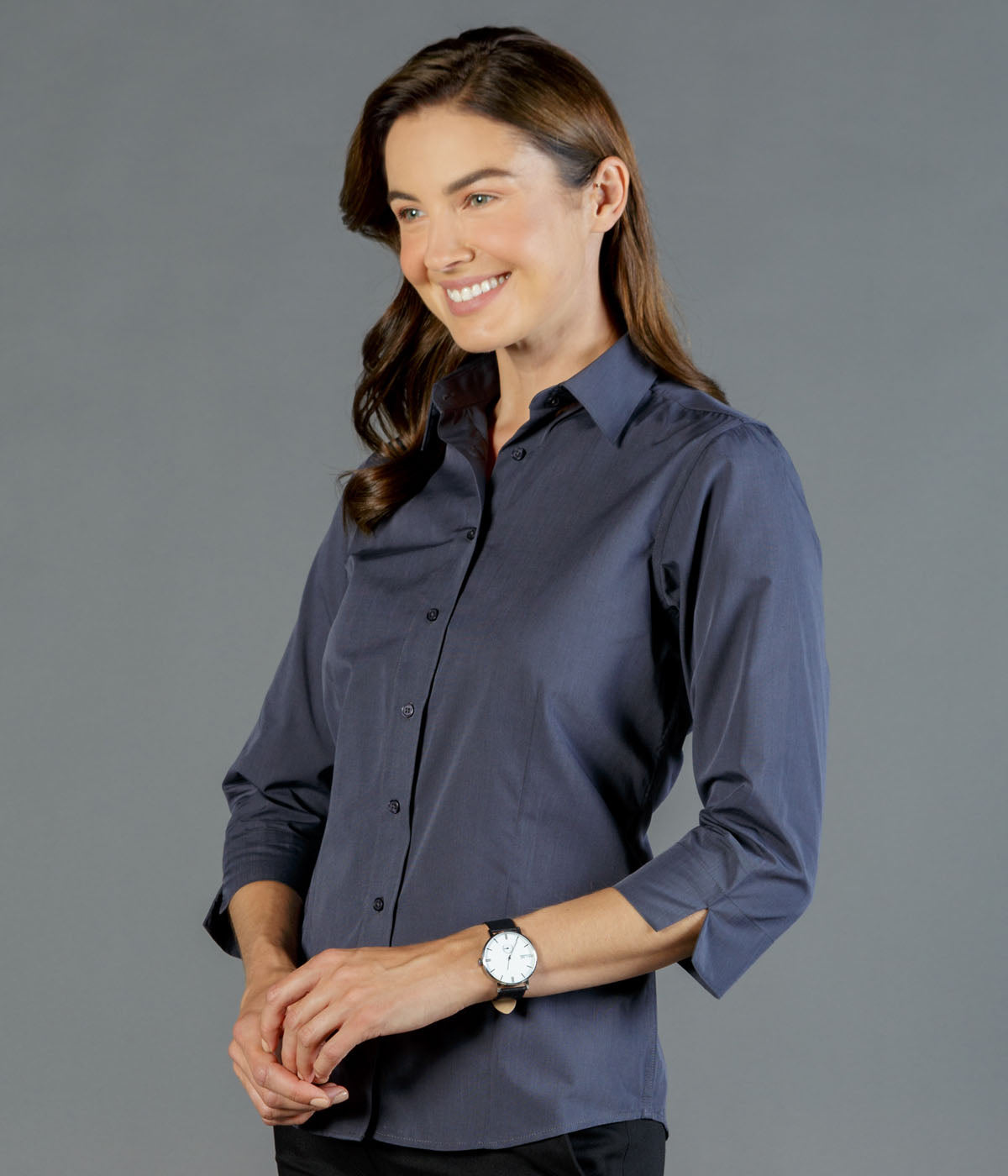 Smith End on End 3/4 Sleeve Womens Shirt-1253wl