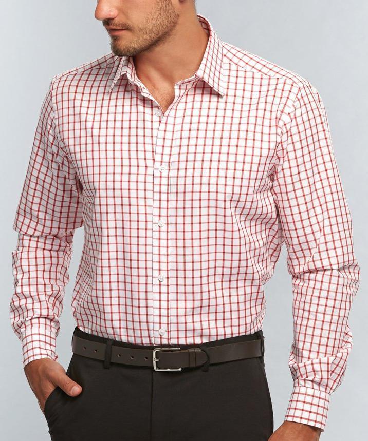 Oxford Check Mens L/S Shirt-1712l-career-by-gloweave