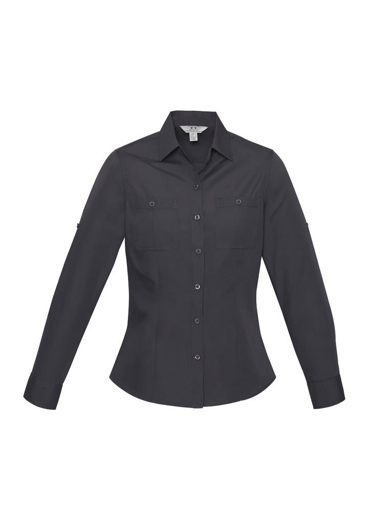 Biz Collection Ladies Long Sleeve Bondi Shirt. Navy S306LL