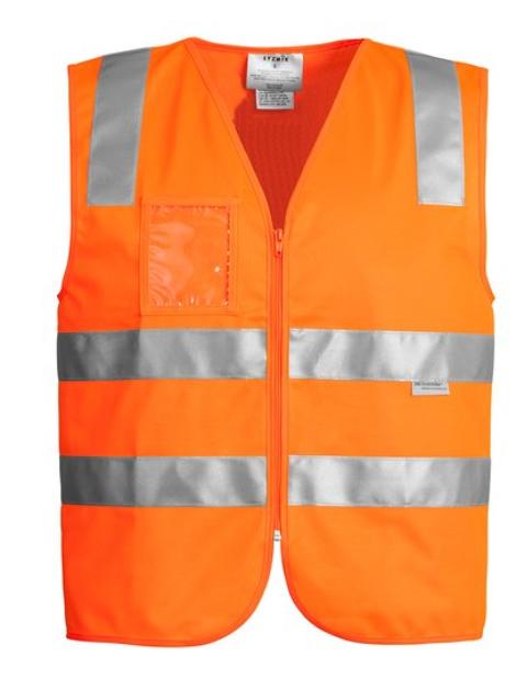 workwear-vests-zv998-Unisex Hi Vis Full Zip Vest
