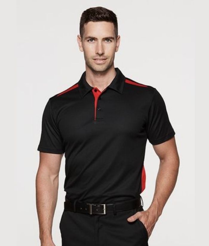 aussie-pacific-paterson-mens-polo-black-red-1305-cottonback-fabric