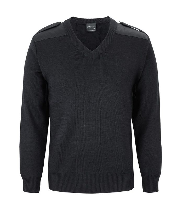 6EJ-black-jbs-mens-v-neck-epaullet-pullover-jumper
