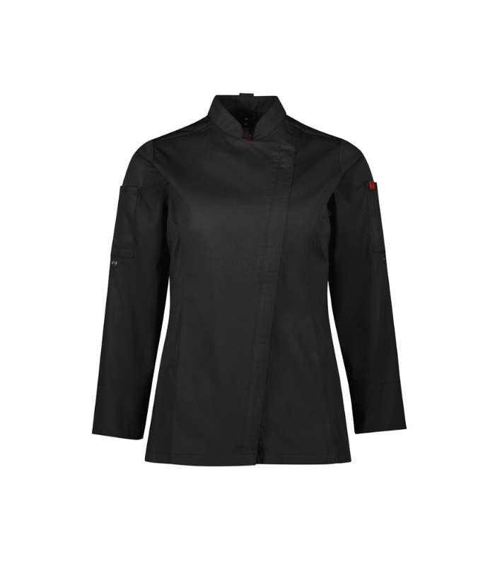 model-biz-collection-alfresco-womens-Long-sleeve-chef-jacket-zip-front-CH330LL