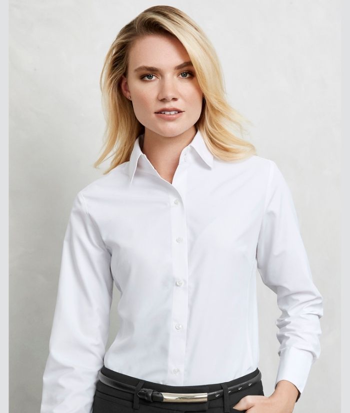ladies-ambassador-long-sleeve-shirt-green-uniform-blouse-S29520-white