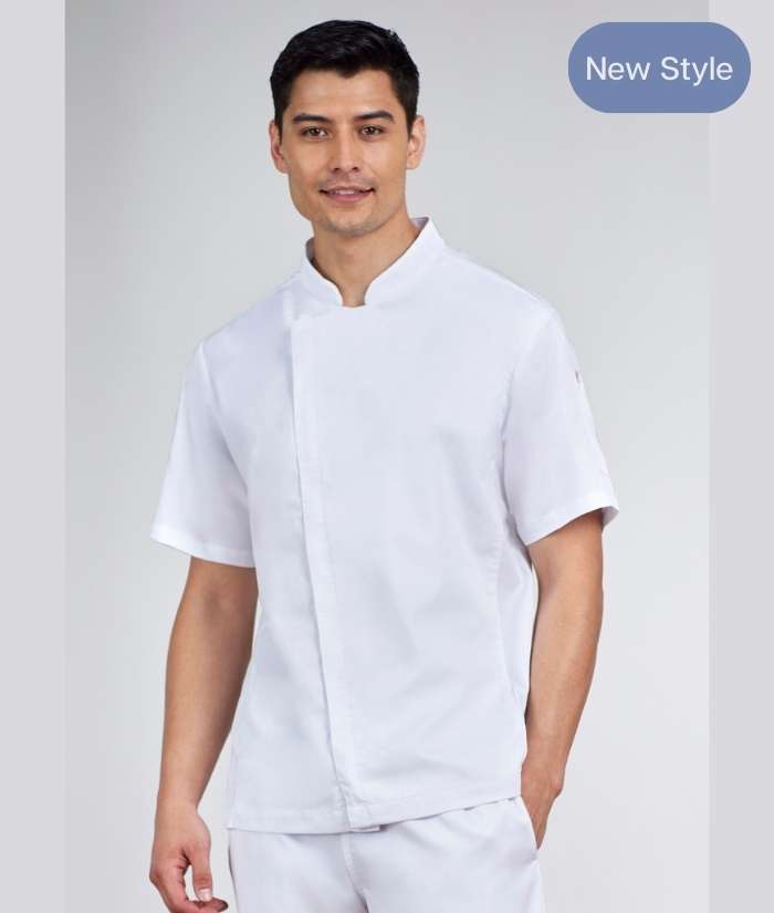 model-biz-collection-alfresco-mens-short-sleeve-chef-jacket-zip-front-CH330MS-white
