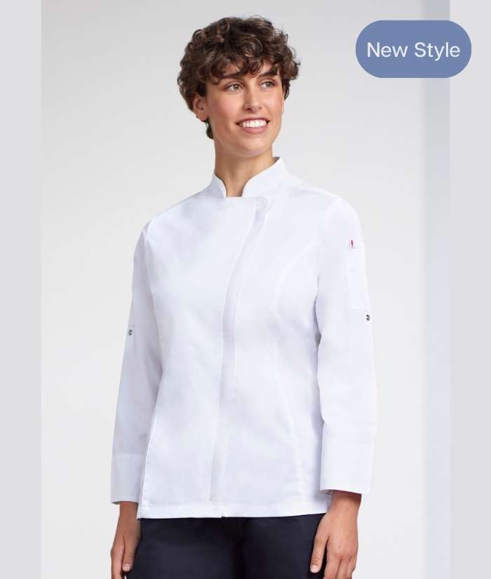 model-biz-collection-alfresco-womens-Long-sleeve-chef-jacket-zip-front-CH330LL