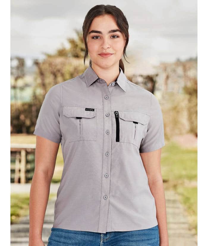 talent-syzmik-womens-ladies-outdoor-short-sleeve-shirt-ZW765-stone-colour