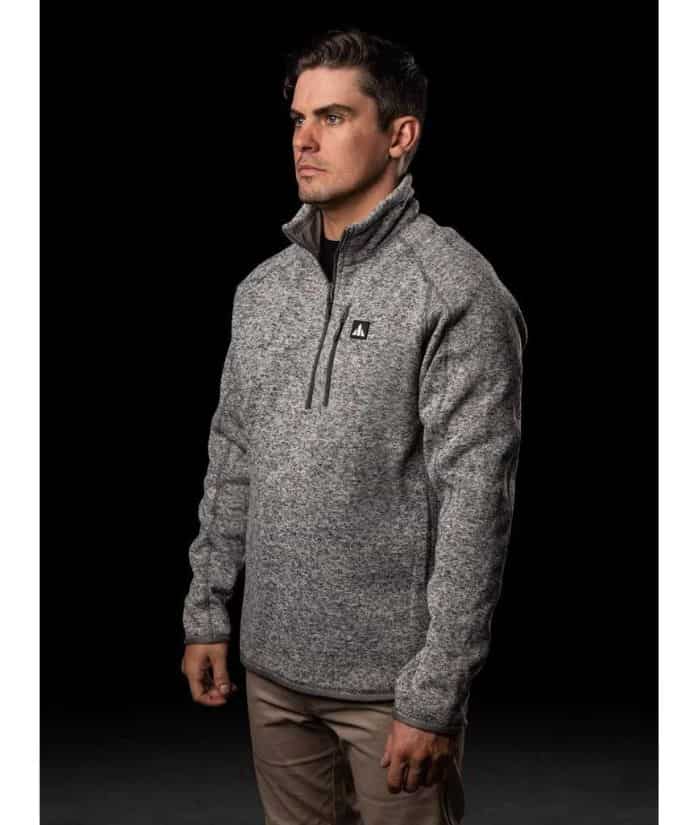 worn-grey-bad-workwear-perfect-fleece-quarter1-4-zip-sweater-pullover-trades-uniform-casual