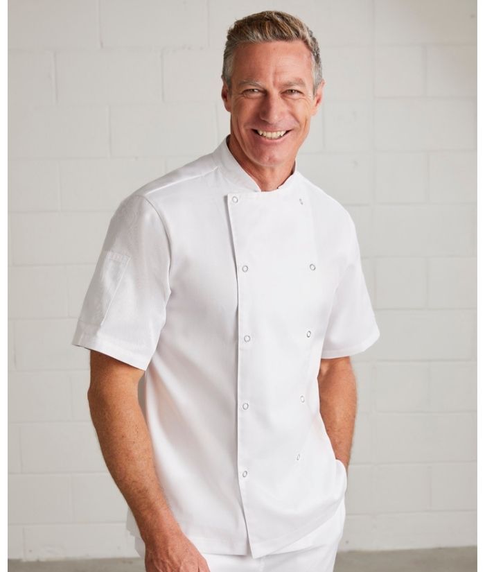 yes-chef-range-white-CH232MS-mens-zest-snap-dome-front-vented-chef-jacket-short-sleeve