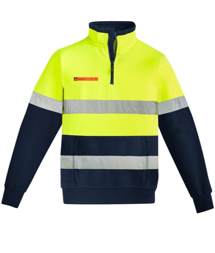 Mens Orange Flame HRC 2 Hoop Taped 1/4 Zip Brushed Fleece - Uniforms and Workwear NZ - Ticketwearconz
