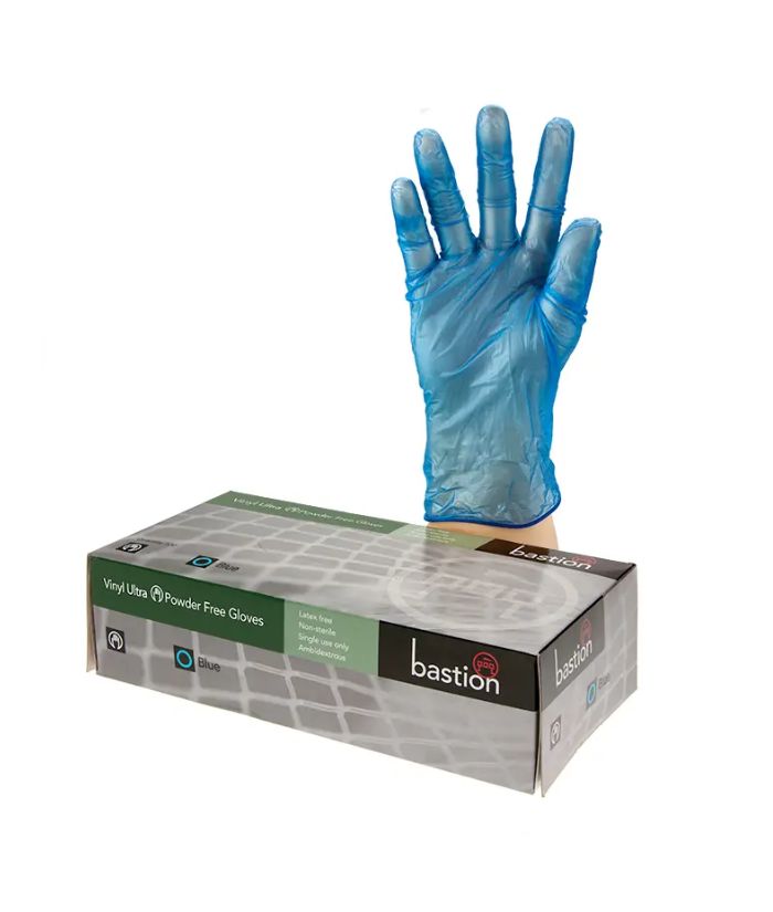 Bastion Vinyl Ultra Blue Gloves (Powder Free)