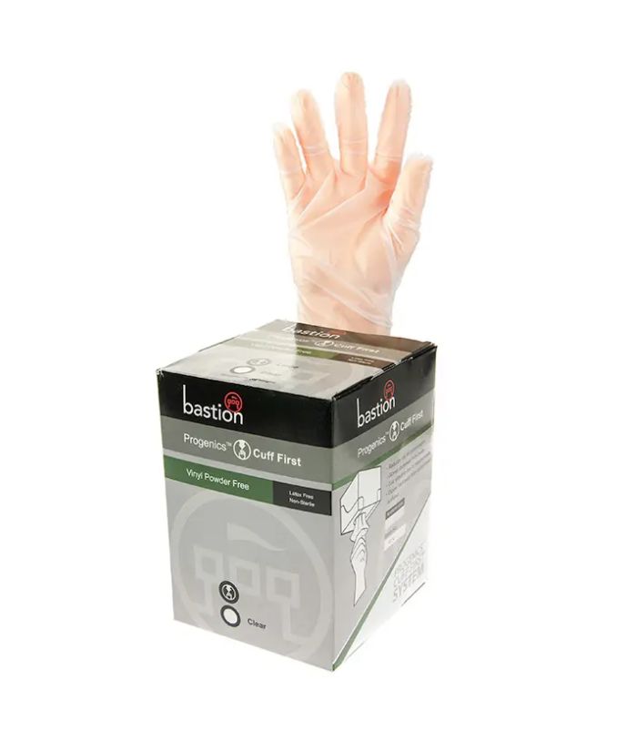 Bastion Progenics Vinyl Clear Gloves (Powder Free)