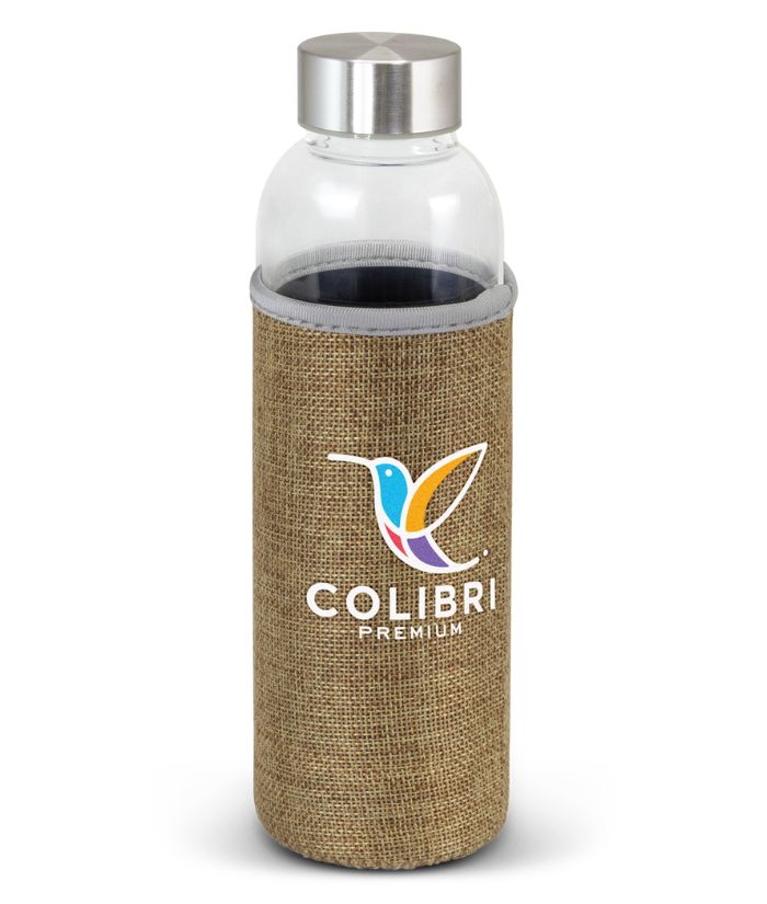 Venus Glass Drink Bottle- Natural Sleeve - 600ml