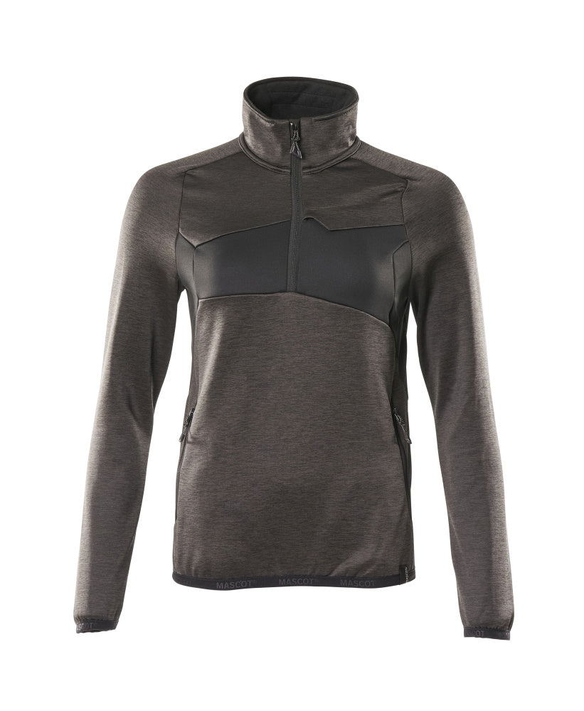 MASCOT Fleece Jumper with half zip – Dark Anthracite/Black