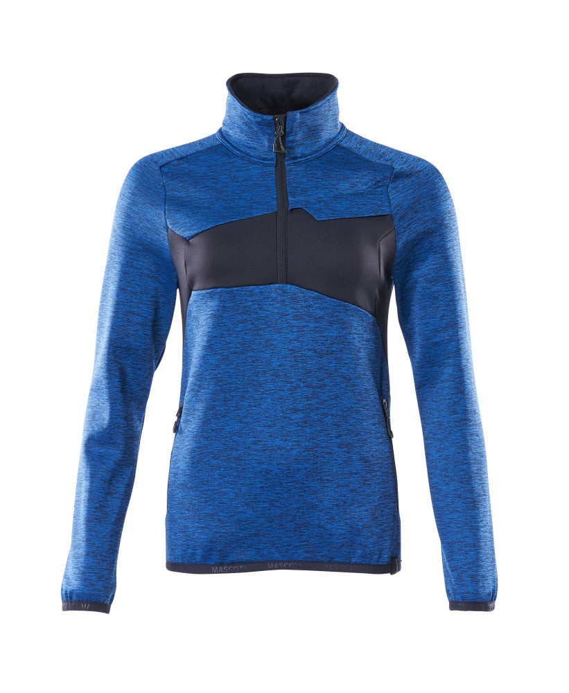 MASCOT Fleece Jumper with half zip – Azure Blue/Dark Navy