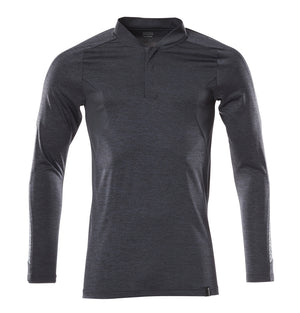 MASCOT Polo Shirt, long-sleeved – Dark Navy-Flecked