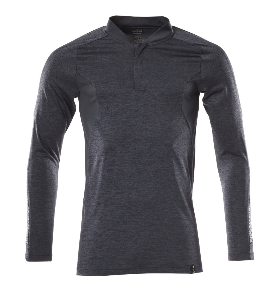 MASCOT Polo Shirt, long-sleeved – Dark Navy-Flecked
