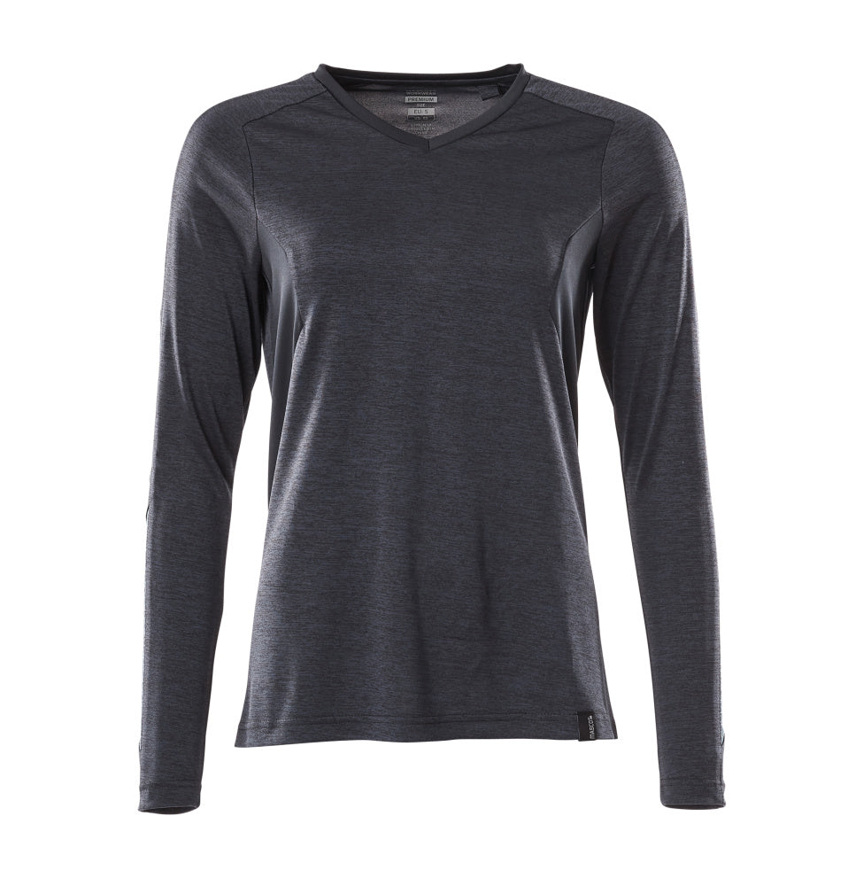 MASCOT T-shirt, long-sleeved – Dark Navy-Flecked