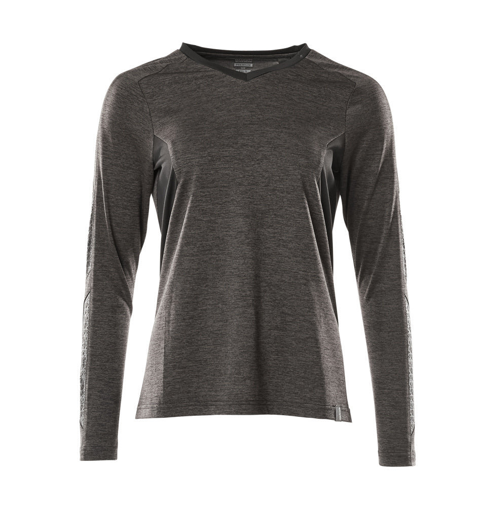 MASCOT T-shirt, long-sleeved – Dark Anthracite/Black
