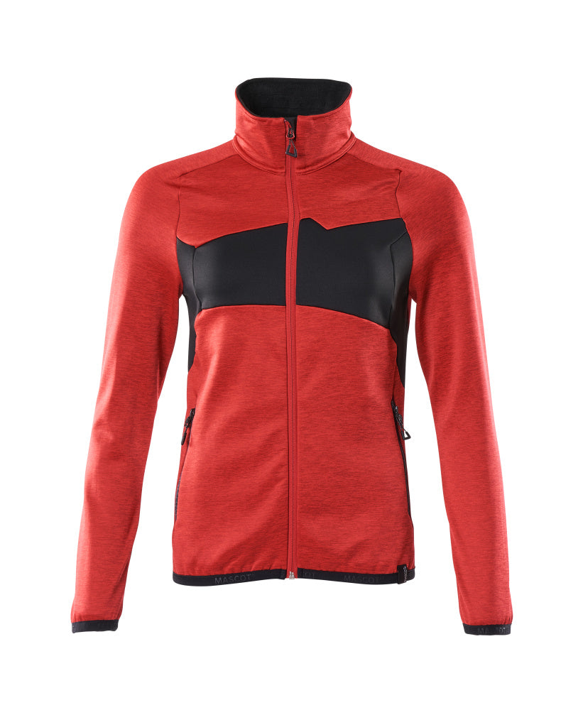 MASCOT Fleece Jumper with zipper – Traffic Red/Black