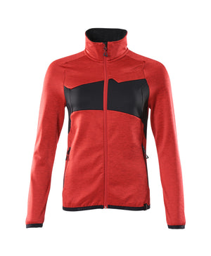 MASCOT Fleece Jumper with zipper – Traffic Red/Black