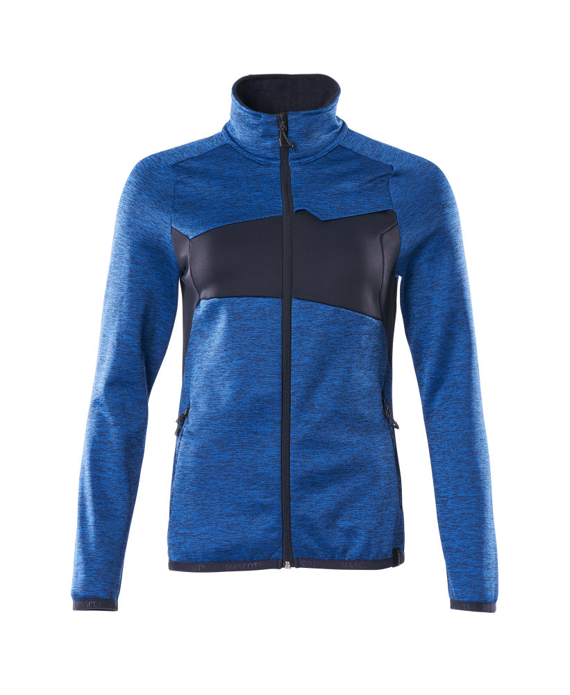MASCOT Fleece Jumper with zipper – Azure Blue/Dark Navy
