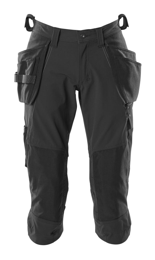 MASCOT ¾ Length Trousers with holster pockets – Black
