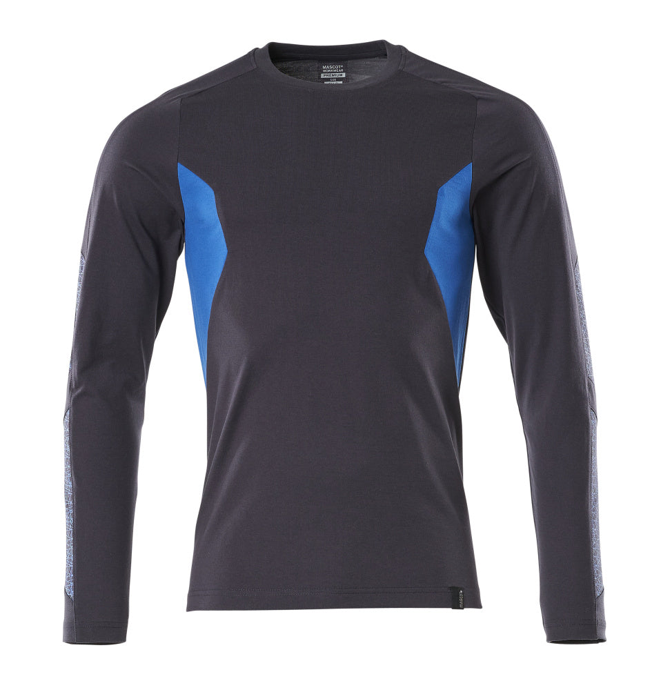 MASCOT T-shirt, long-sleeved – Dark Navy/Azure Blue