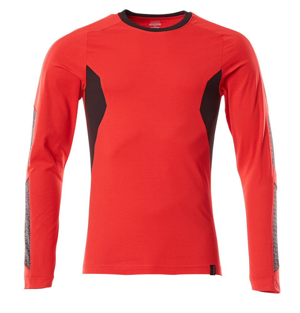 MASCOT T-shirt, long-sleeved – Traffic Red/Black