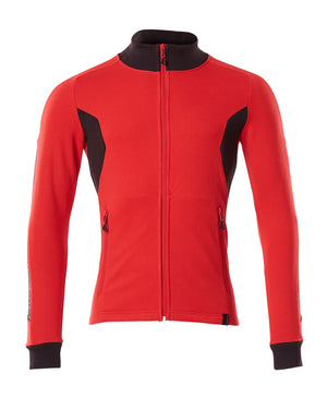 MASCOT Sweatshirt with zipper – Traffic Red/Black
