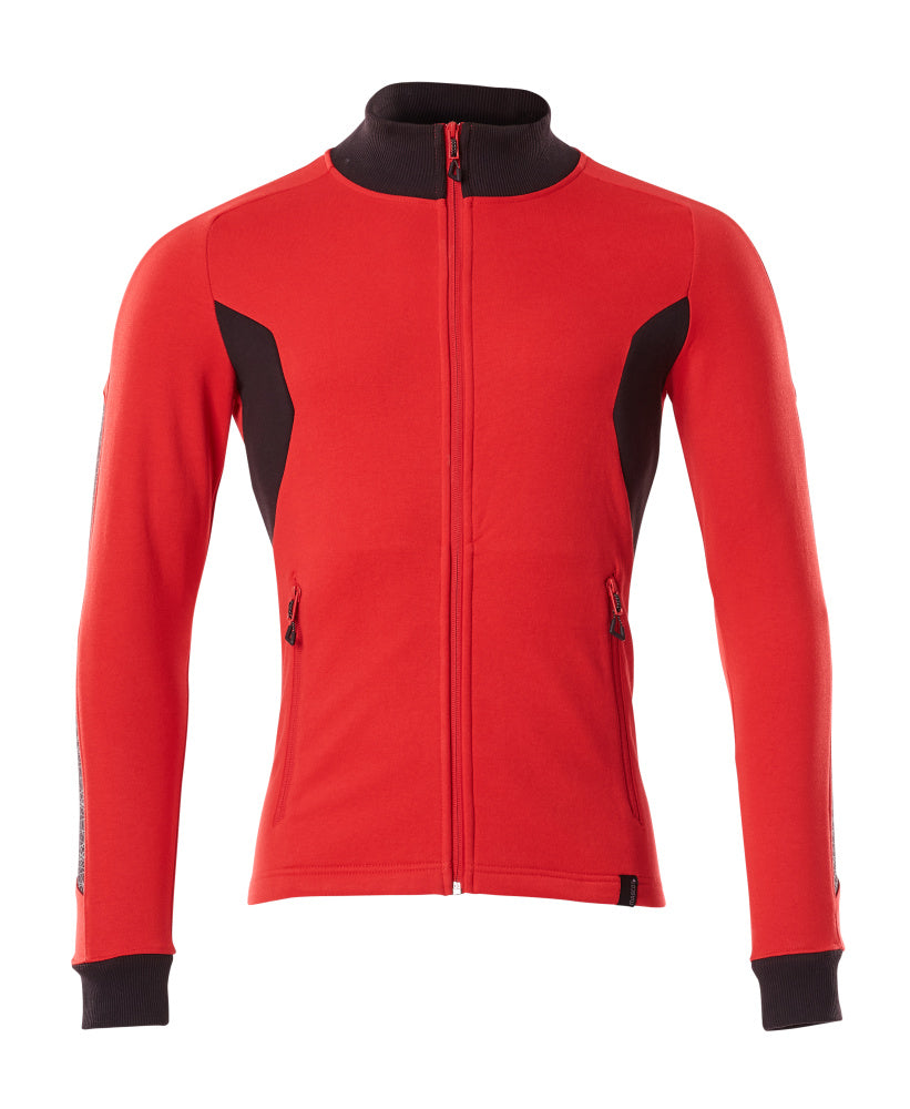 MASCOT Sweatshirt with zipper – Traffic Red/Black