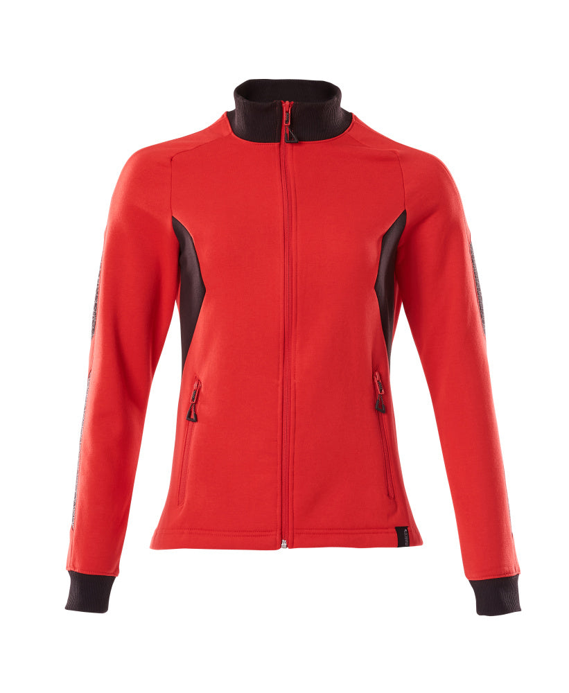 MASCOT Sweatshirt with zipper – Traffic Red/Black