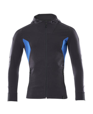 MASCOT Hoodie with zipper – Dark Navy/Azure Blue