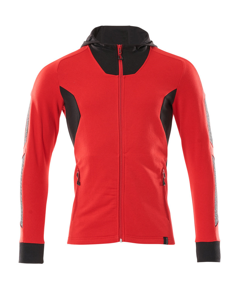 MASCOT Hoodie with zipper – Traffic Red/Black