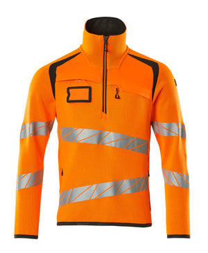 MASCOT Knitted Jumper with half zip – Hi-Vis Orange/Dark Anthracite