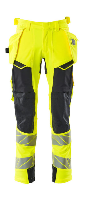 MASCOT Trousers with holster pockets – Hi-Vis Yellow/Dark Navy