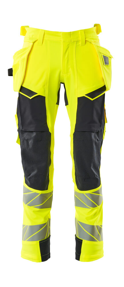 MASCOT Trousers with holster pockets – Hi-Vis Yellow/Dark Navy
