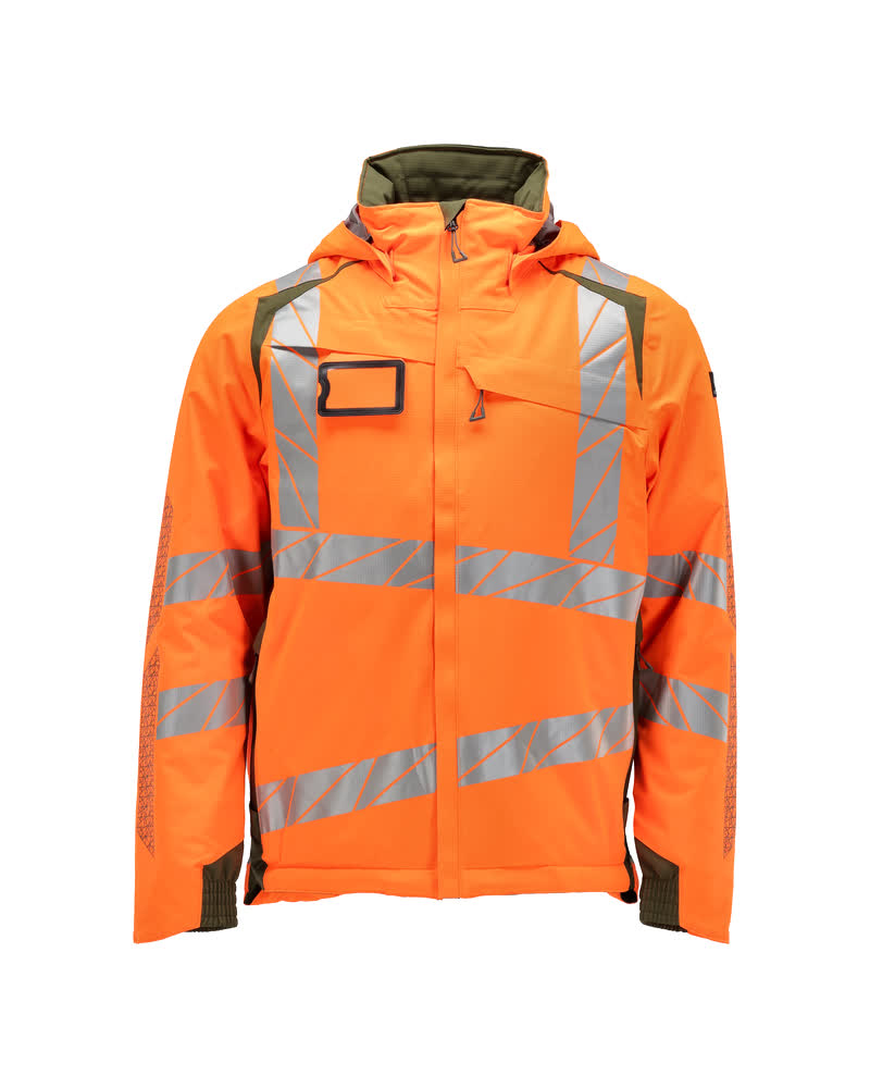 MASCOT Winter Jacket – Hi-Vis Orange/Moss Green