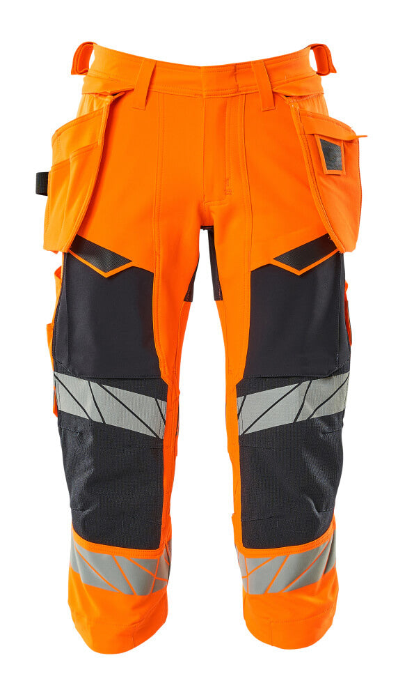 MASCOT ¾ Length Trousers with holster pockets – Hi-Vis Orange/Dark Navy