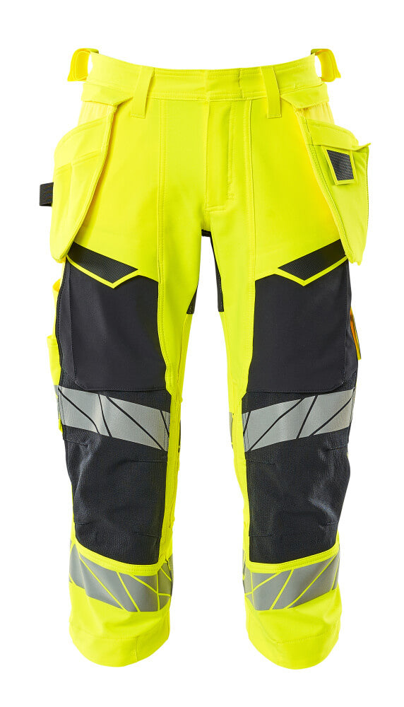 MASCOT ¾ Length Trousers with holster pockets – Hi-Vis Yellow/Dark Navy