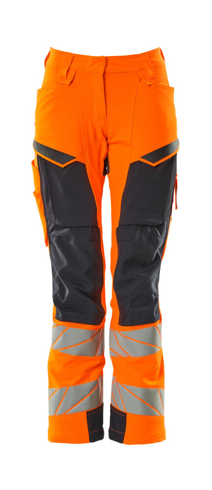 MASCOT Trousers with kneepad pockets – Hi-Vis Orange/Dark Navy
