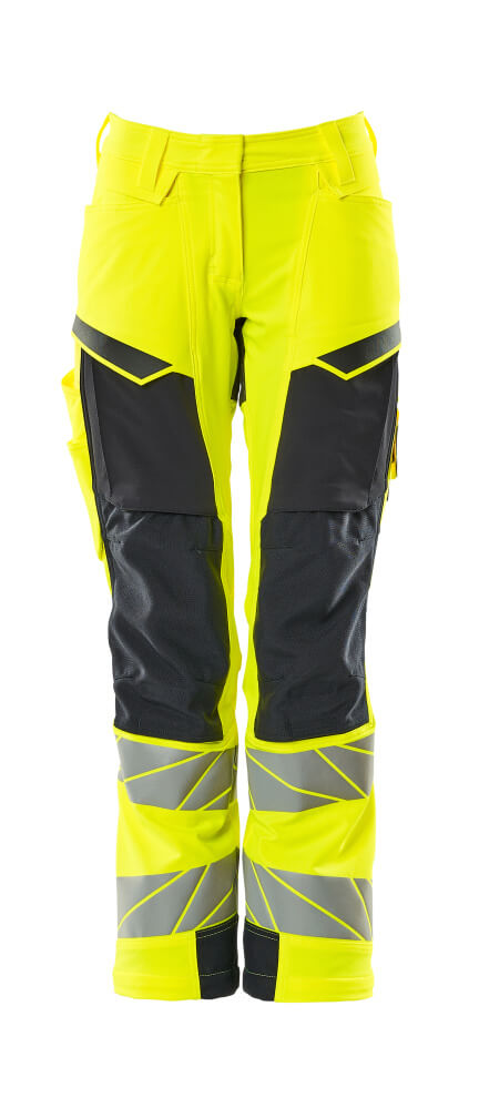MASCOT Trousers with kneepad pockets – Hi-Vis Yellow/Dark Navy