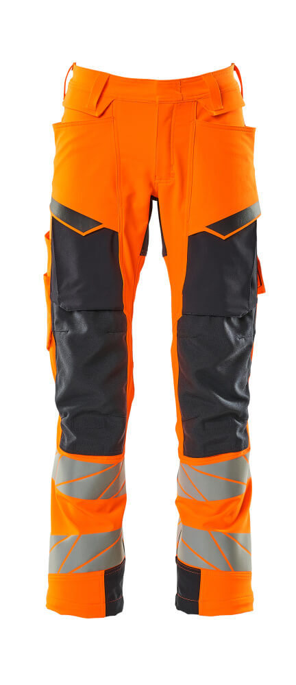 MASCOT Trousers with kneepad pockets – Hi-Vis Orange/Dark Navy