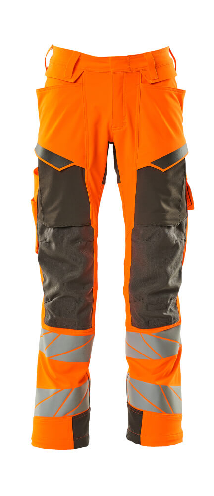 MASCOT Trousers with kneepad pockets – Hi-Vis Orange/Dark Anthracite