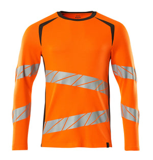 MASCOT T-shirt, long-sleeved – Hi-Vis Orange/Dark Anthracite