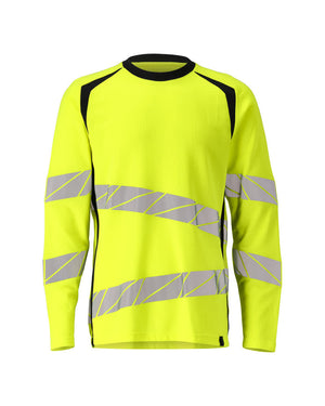 MASCOT T-shirt, long-sleeved – Hi-Vis Yellow/Dark Navy