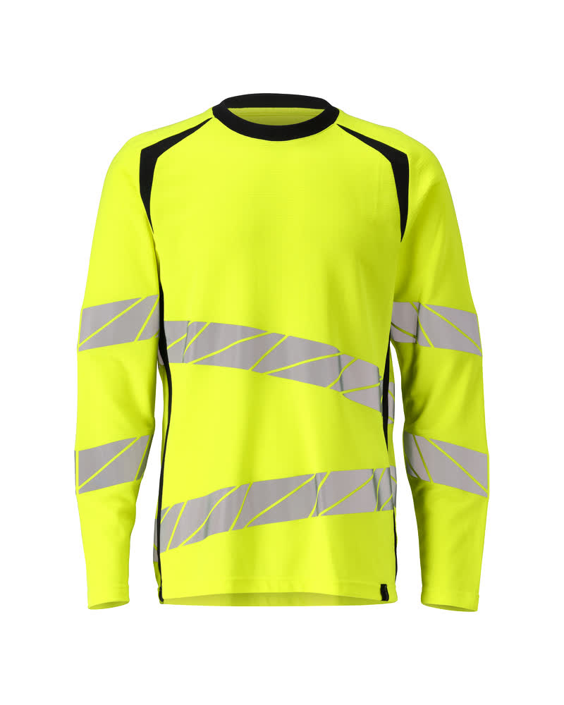 MASCOT T-shirt, long-sleeved – Hi-Vis Yellow/Dark Navy