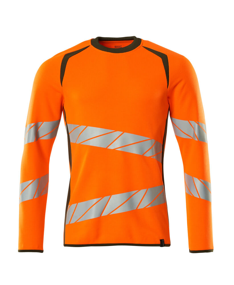 MASCOT Sweatshirt – Hi-Vis Orange/Moss Green
